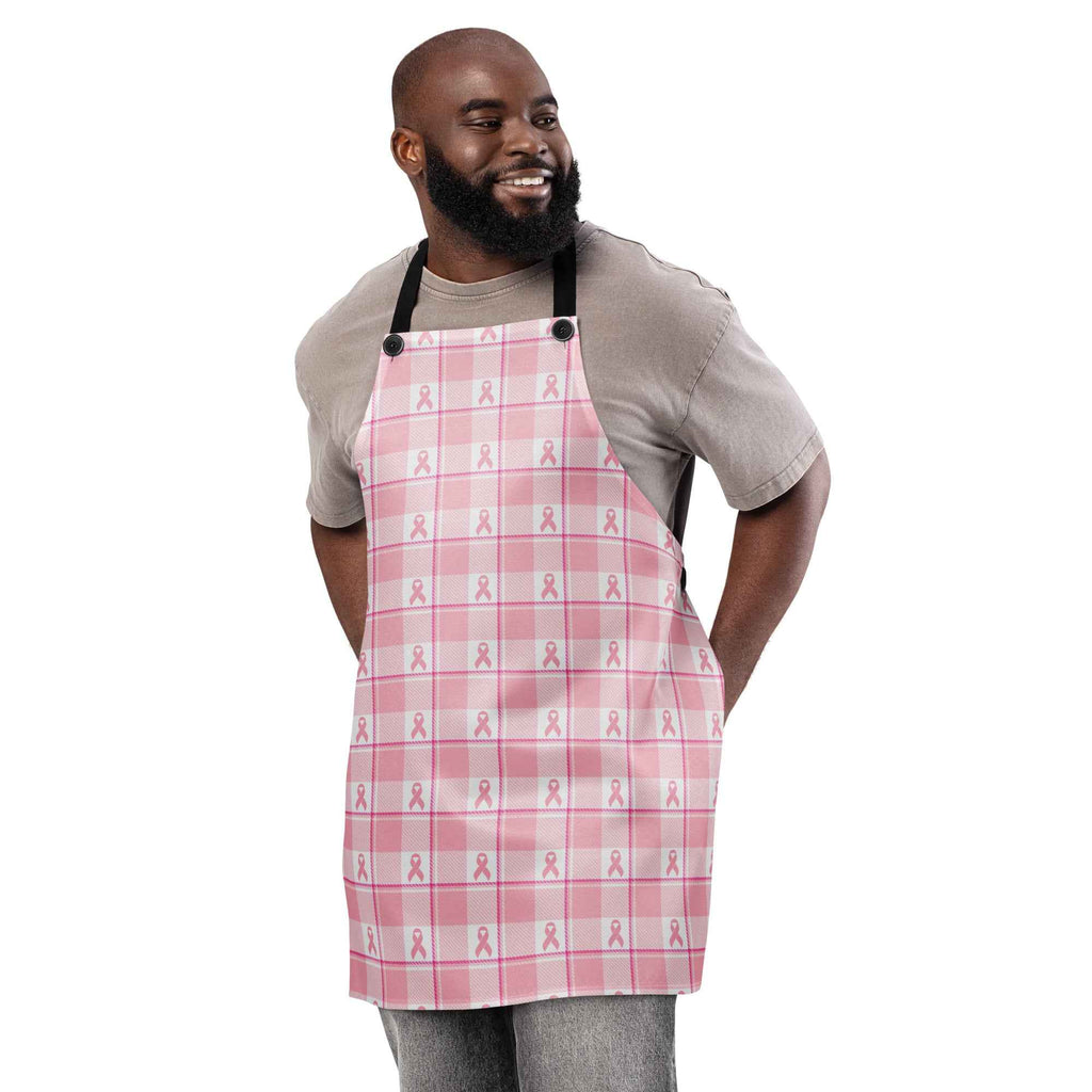 Apron Breast Cancer Awareness Plaid - Scottish Squares