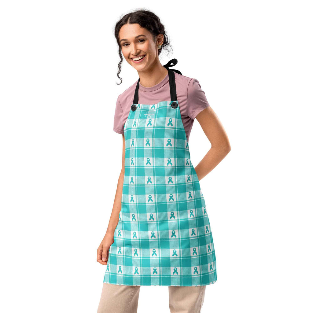 Apron Ovarian Cancer Awareness Plaid Default Title - Scottish Squares