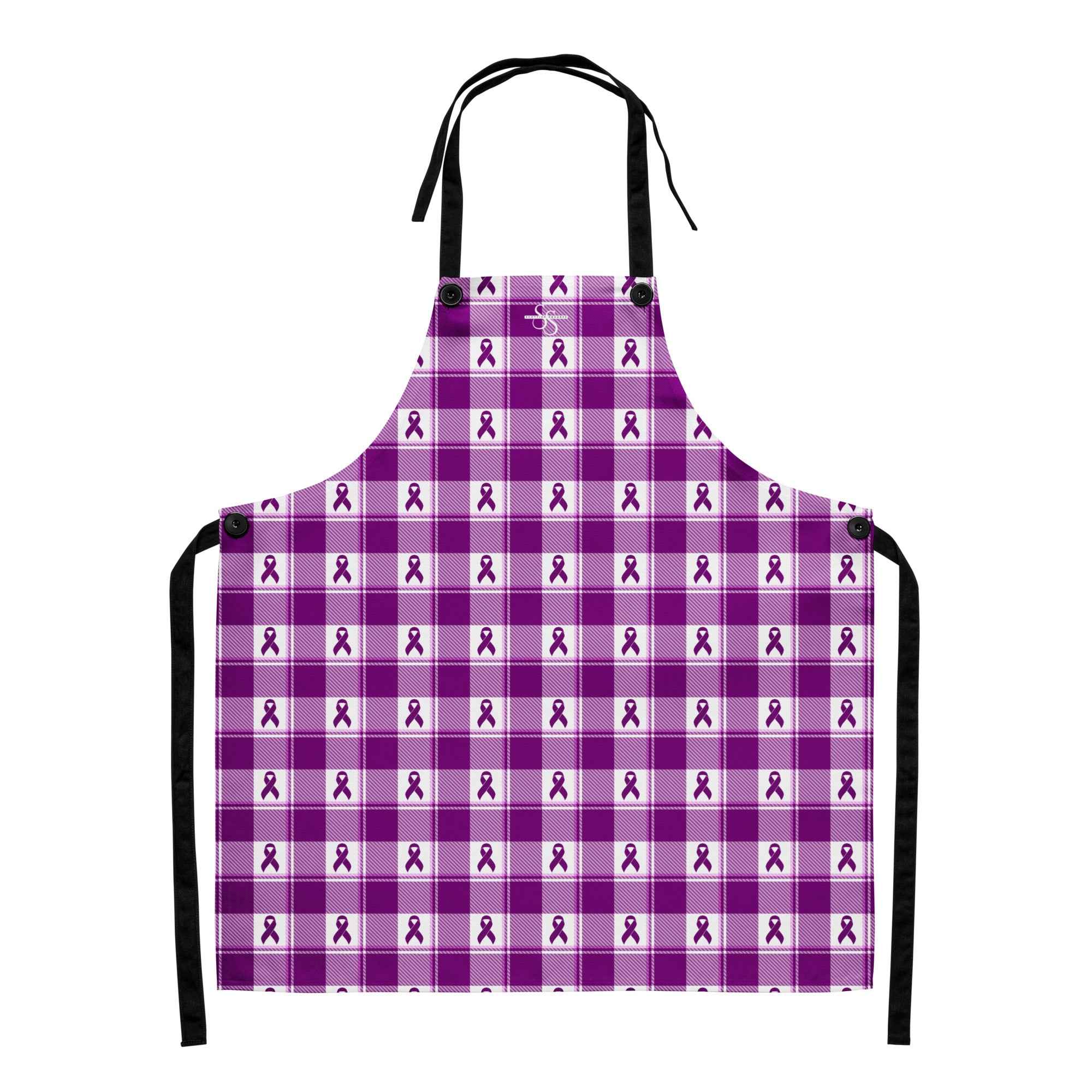 Apron Pancreatic Cancer Awareness Plaid - Scottish Squares