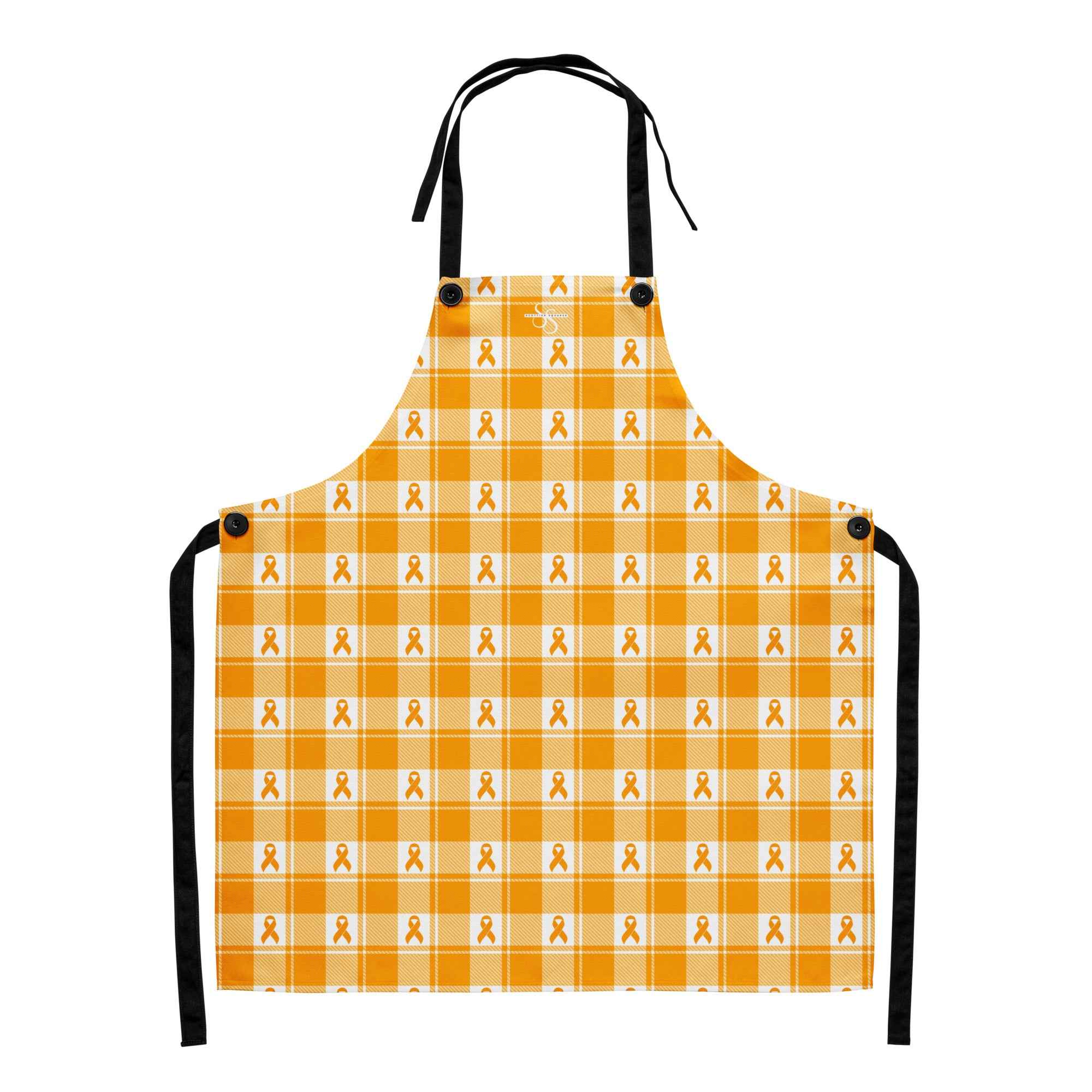 Apron Kidney Cancer Awareness Plaid, Orange Ribbon, Supportive Gift - Scottish Squares