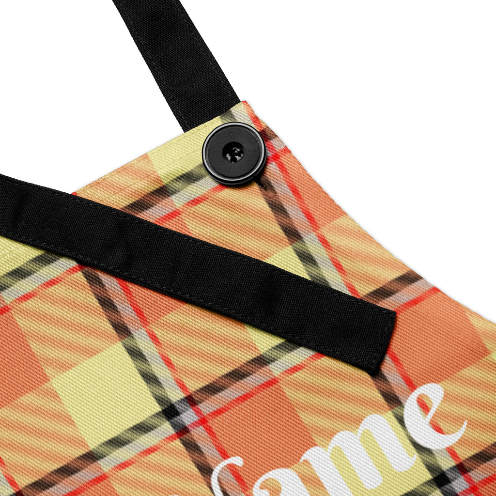 Personalized Claystone and Morning Mist Plaid Apron - Scottish Squares