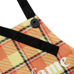Personalized Claystone and Morning Mist Plaid Apron - Scottish Squares