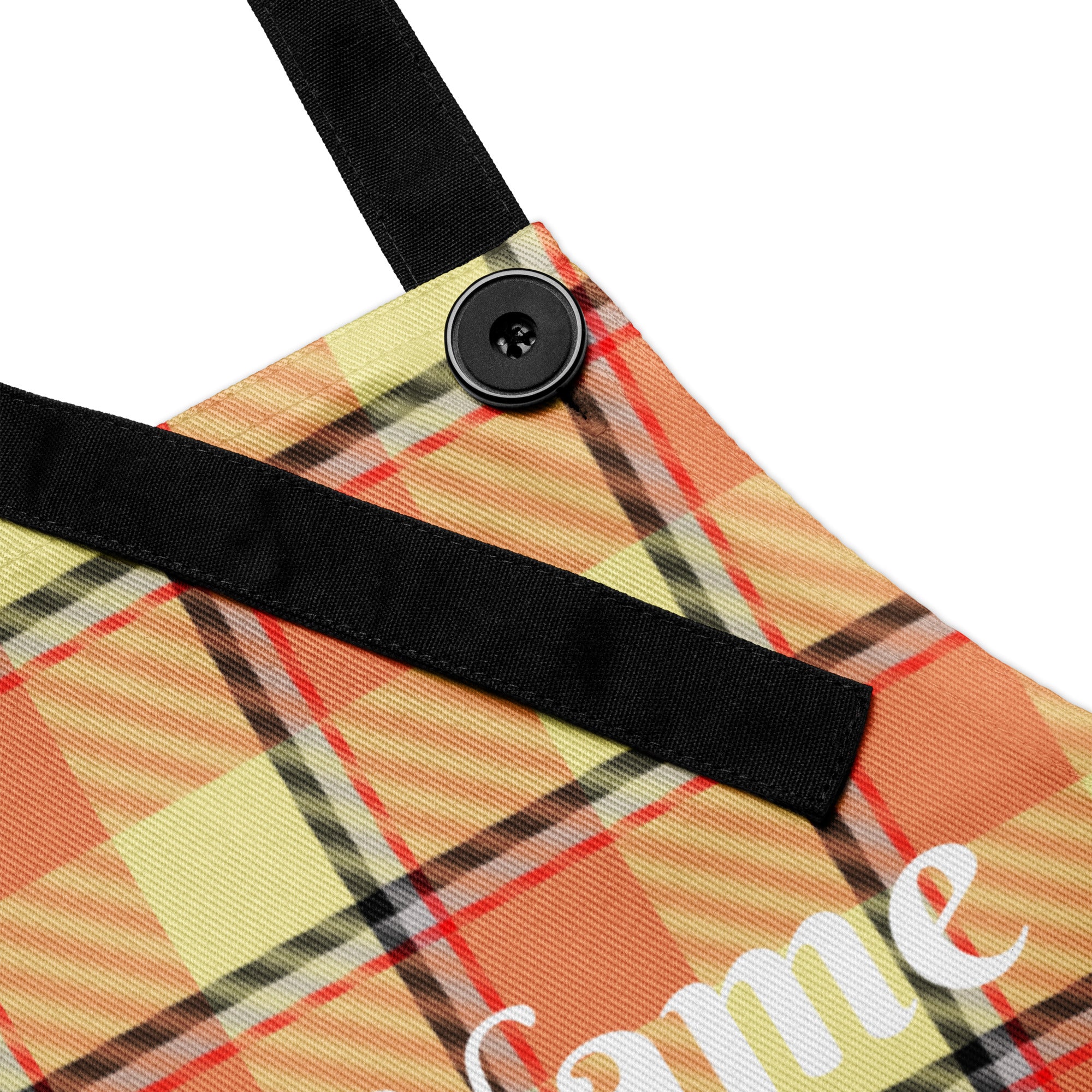 Personalized Claystone and Morning Mist Plaid Apron - Scottish Squares