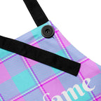 Personalized Mauve and Coastal Mist Plaid Apron - Scottish Squares