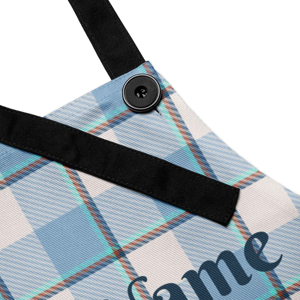 Personalized Pink Cloud and Blue Lagoon Plaid Apron - Scottish Squares