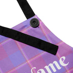 Personalized Viola and Dull Lavender Plaid Apron - Scottish Squares