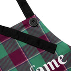 Personalized Ocean Green and Mulberry Wood Plaid Apron - Scottish Squares