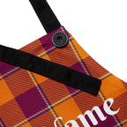 Personalized Tahiti Gold and Rose Bud Cherry Plaid Apron - Scottish Squares
