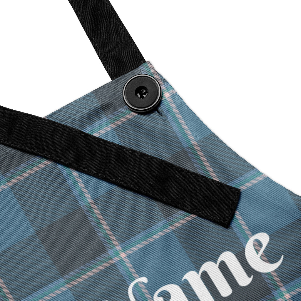 Personalized Hoki and Shuttle Gray Plaid Apron - Scottish Squares