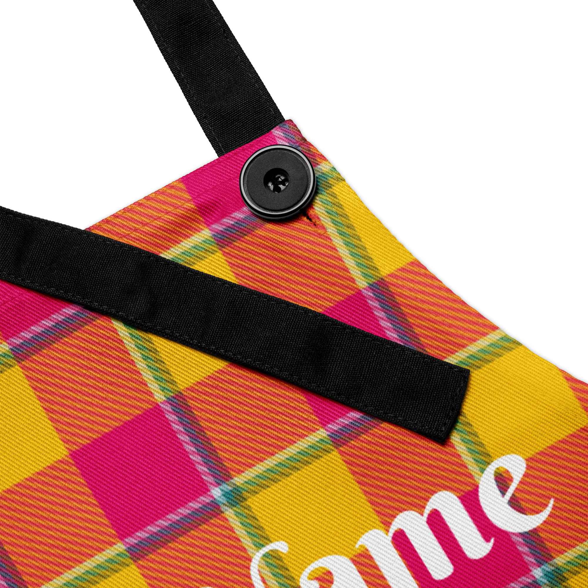 Personalized Corn and Razzmatazz Plaid Apron - Scottish Squares