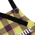 Personalized Flax and Livid Brown Plaid Apron - Scottish Squares