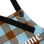 Personalized Blizzard Blue and Livid Brown Plaid Apron - Scottish Squares