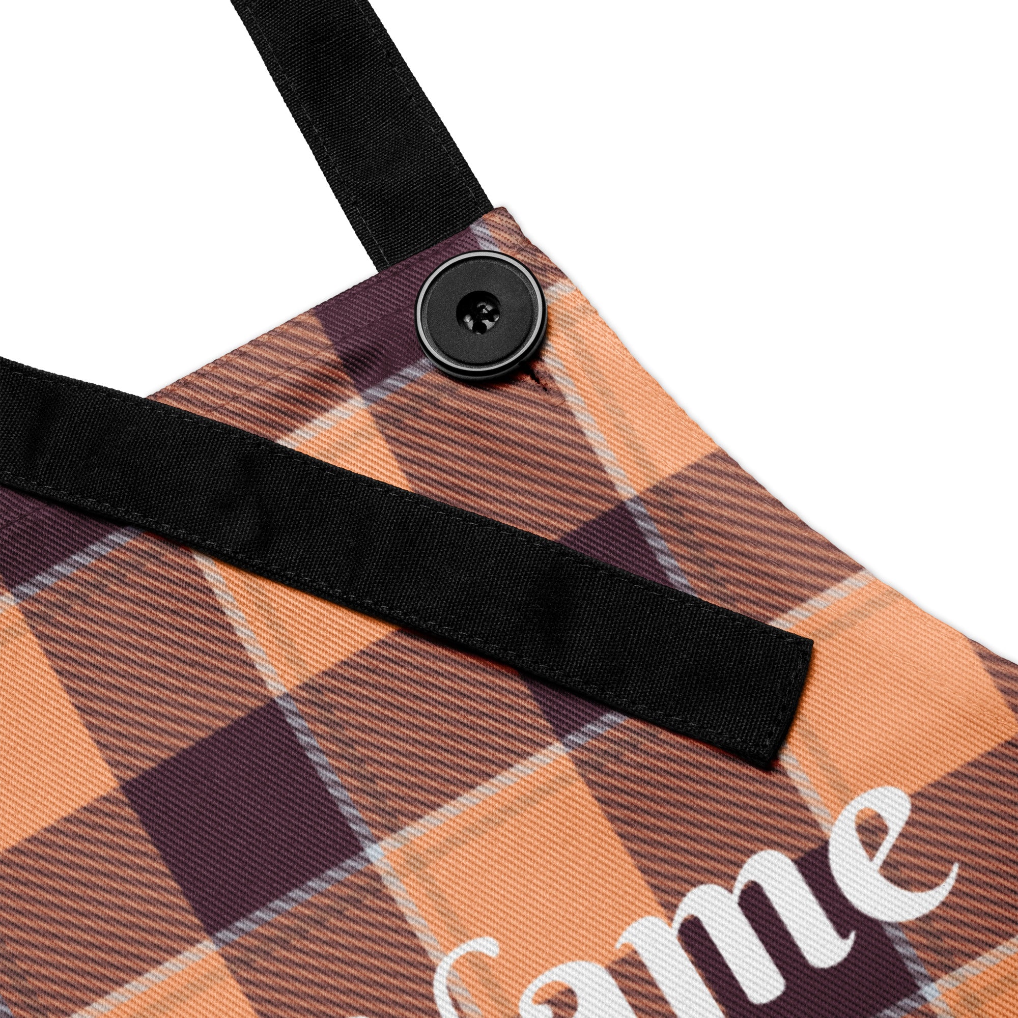 Personalized Hit Pink and Livid Brown Plaid Apron - Scottish Squares