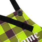 Personalized Electric Lime and Livid Brown Plaid Apron - Scottish Squares