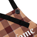 Personalized Whiskey and Livid Brown Plaid Apron - Scottish Squares