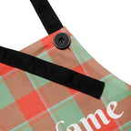 Personalized Spring Rain and Persimmon Plaid Apron - Scottish Squares