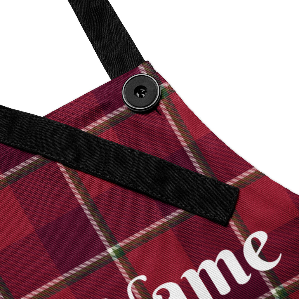 Personalized Old Brick and Cab Sav Plaid Apron - Scottish Squares