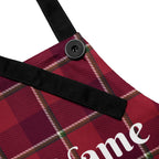 Personalized Old Brick and Cab Sav Plaid Apron - Scottish Squares