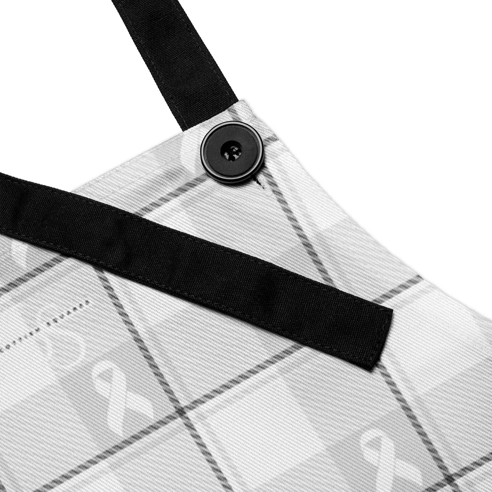 Apron Lung Cancer Awareness Plaid, White Ribbon, Supportive Gift - Scottish Squares