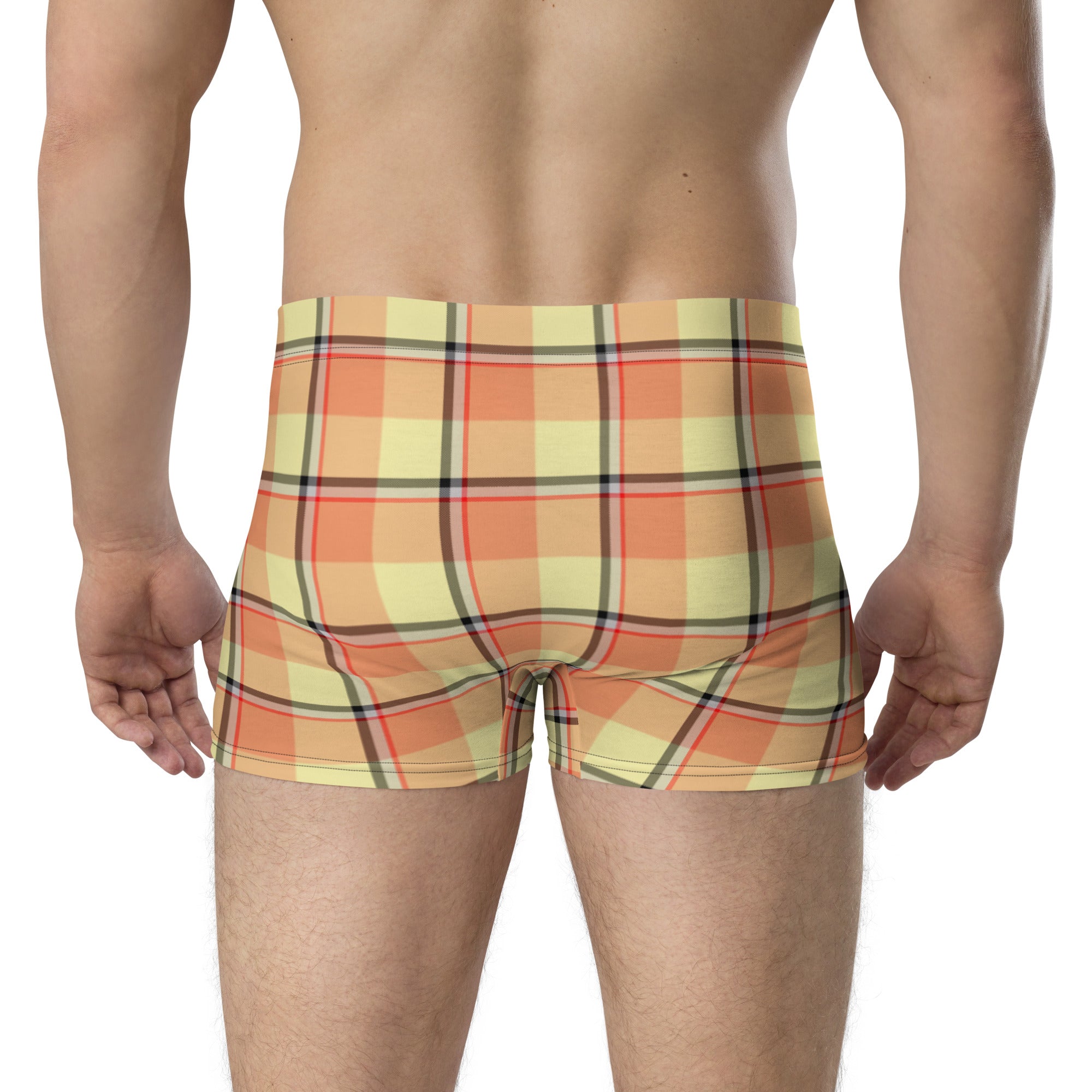 Claystone and Morning Mist Plaid Boxer Briefs - Scottish Squares