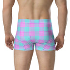 Mauve and Coastal Mist Plaid Boxer Briefs - Scottish Squares