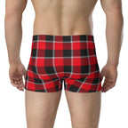 Red Ribbon and Heavy Metal Plaid Boxer Briefs - Scottish Squares