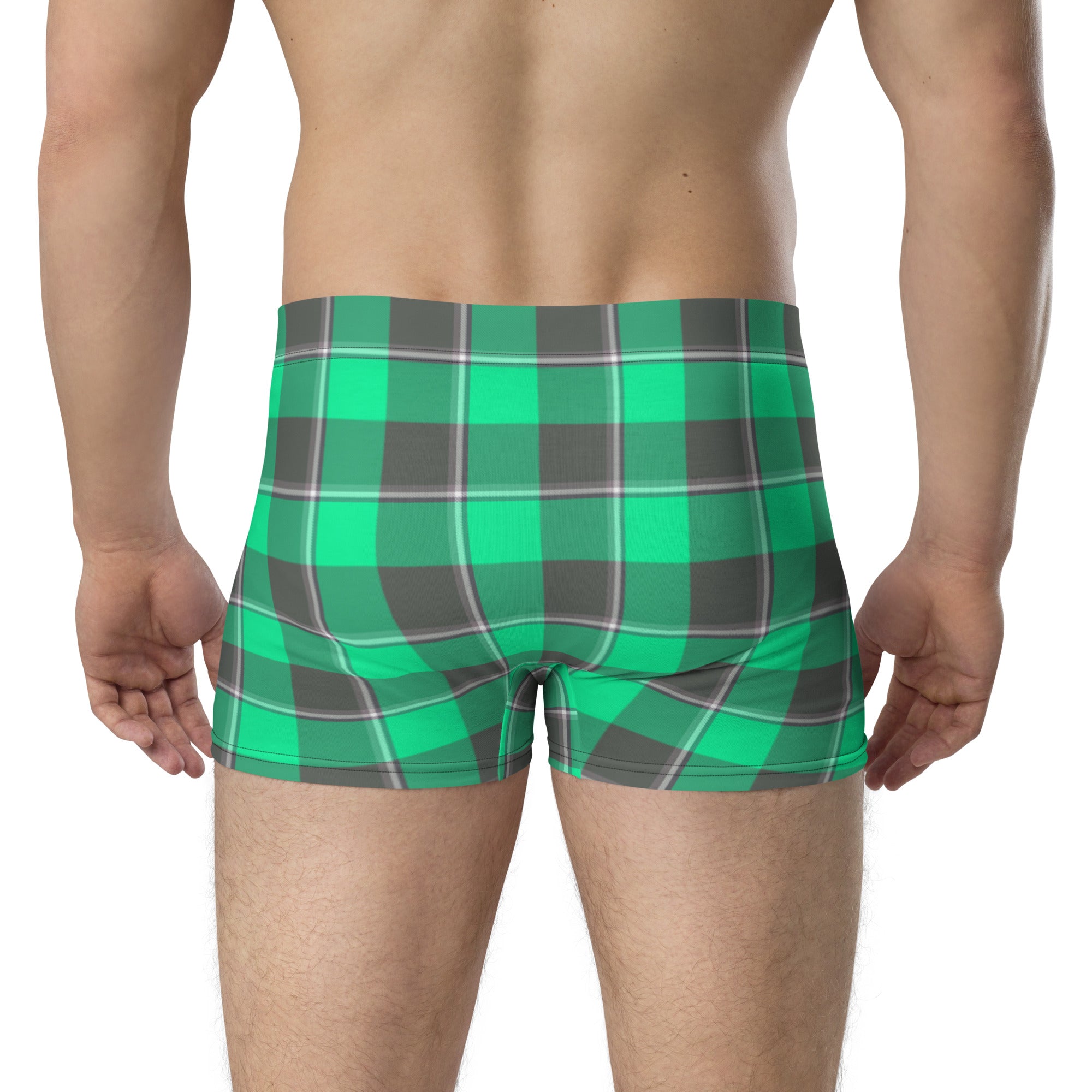 Spring Green and Finlandia Plaid Boxer Briefs - Scottish Squares