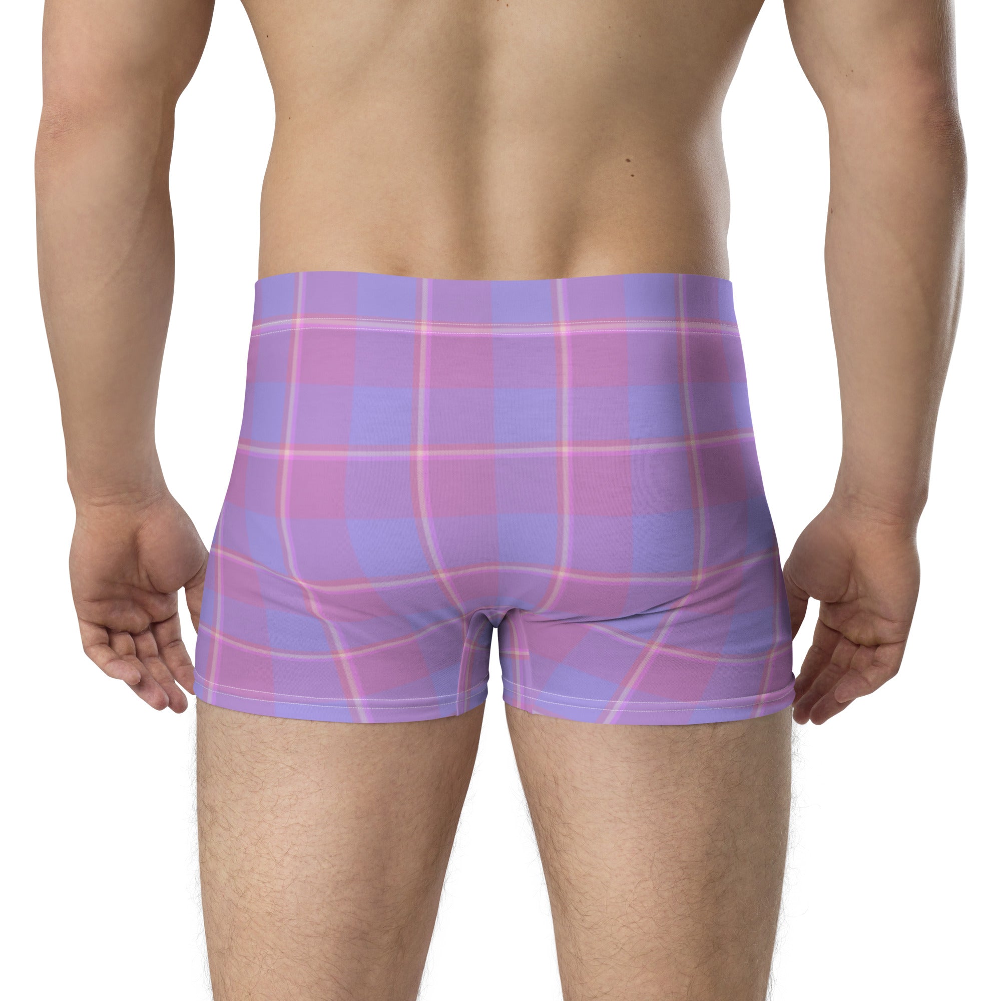 Viola and Dull Lavender Plaid Boxer Briefs - Scottish Squares