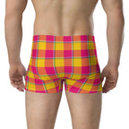 Corn and Razzmatazz Plaid Boxer Briefs - Scottish Squares