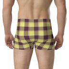 Flax and Livid Brown Plaid Boxer Briefs - Scottish Squares