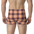 Hit Pink and Livid Brown Plaid Boxer Briefs - Scottish Squares