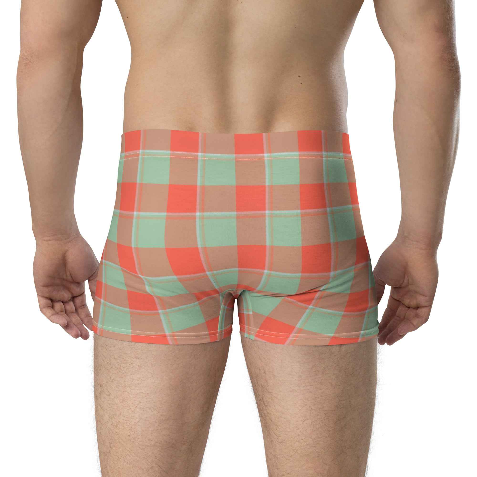Spring Rain and Persimmon Plaid Boxer Briefs - Scottish Squares