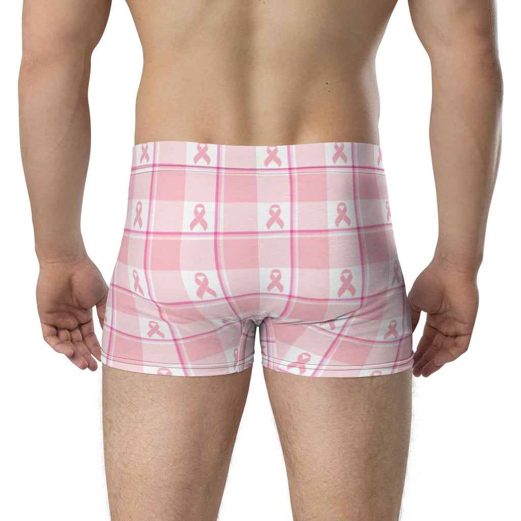 Boxer Briefs Breast Cancer Awareness Plaid - Scottish Squares