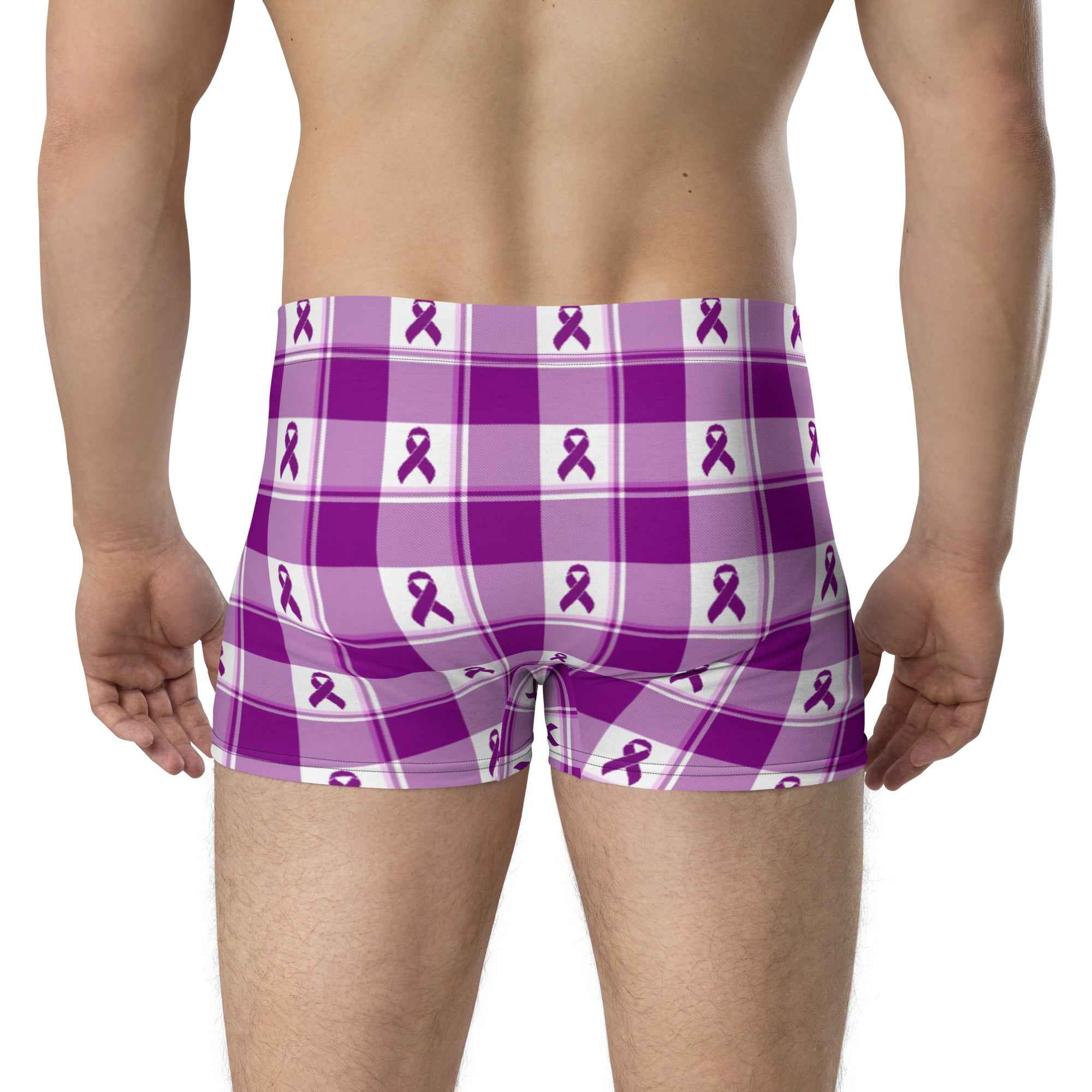 Boxer Briefs Pancreatic Cancer Awareness Plaid - Scottish Squares