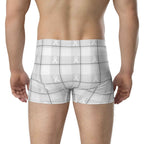 Boxer Briefs Lung Cancer Awareness Plaid, White Ribbon, Supportive Gift - Scottish Squares