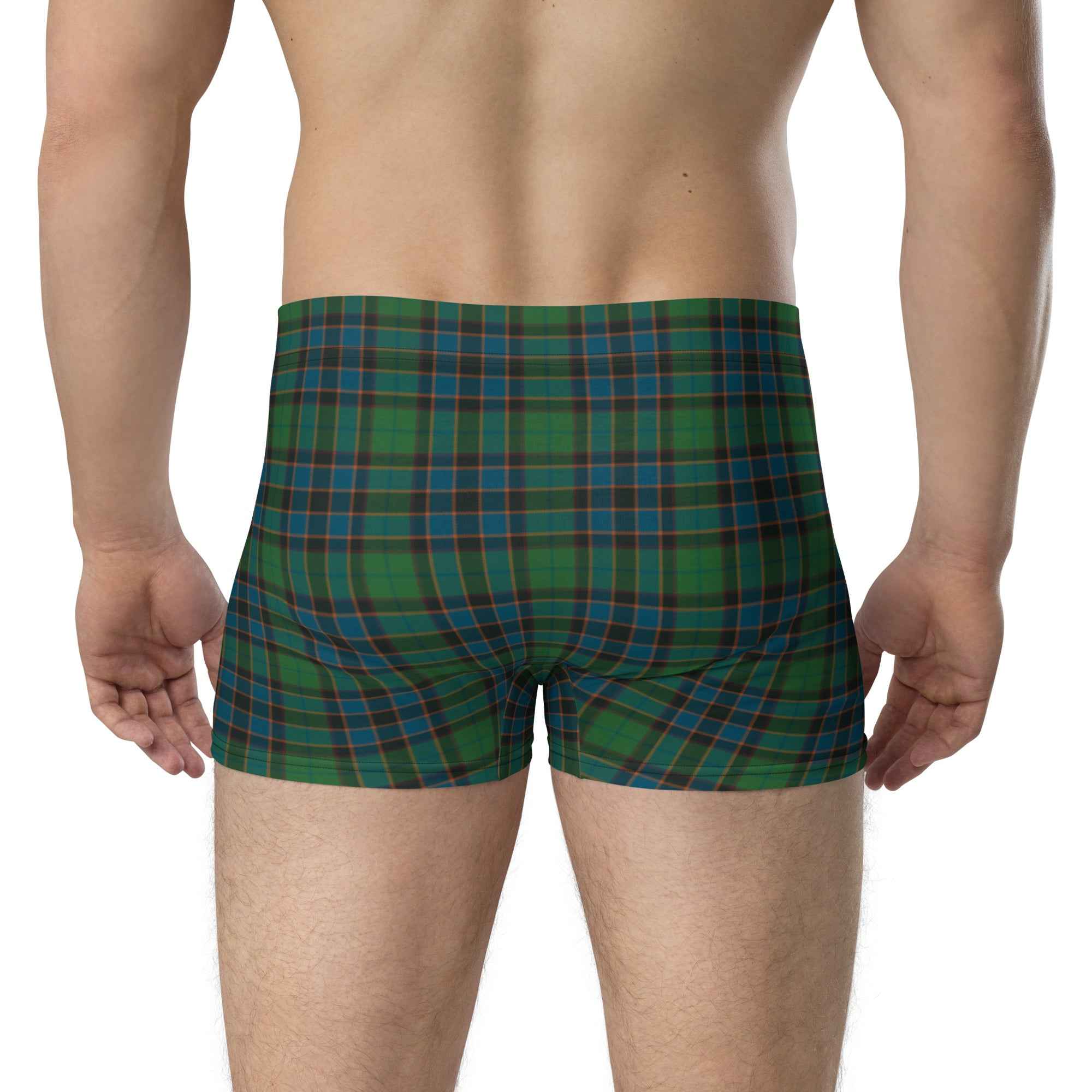 Boxer Briefs Green Blue Orange Plaid Tartan