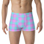 Mauve and Coastal Mist Plaid Boxer Briefs - Scottish Squares