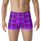 Electric Violet and Fuchsia Plaid Boxer Briefs - Scottish Squares