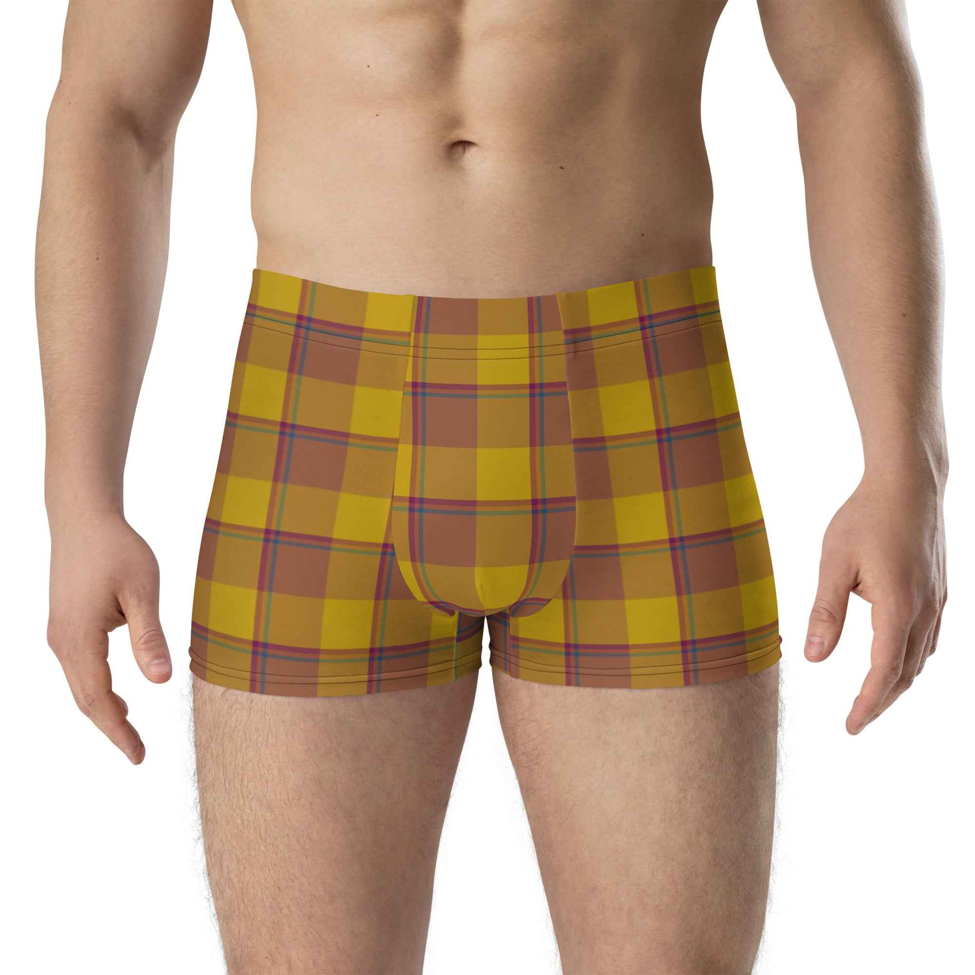 Potters Clay and Pizza Plaid Boxer Briefs - Scottish Squares