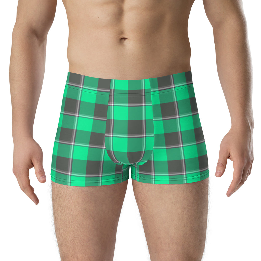 Spring Green and Finlandia Plaid Boxer Briefs - Scottish Squares