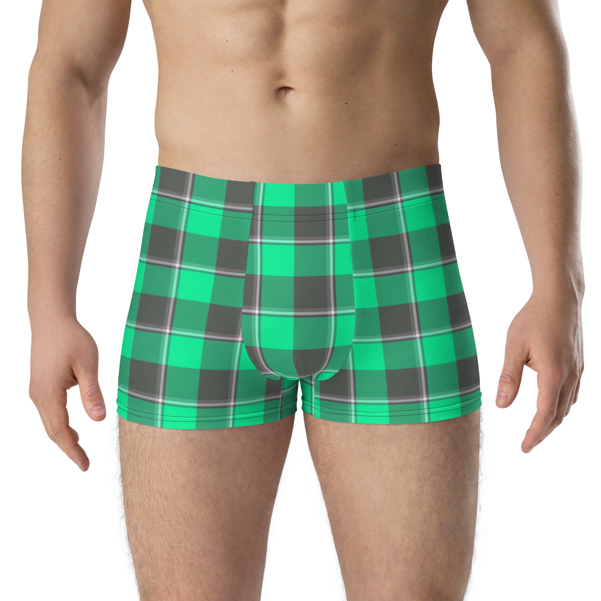 Spring Green and Finlandia Plaid Boxer Briefs - Scottish Squares