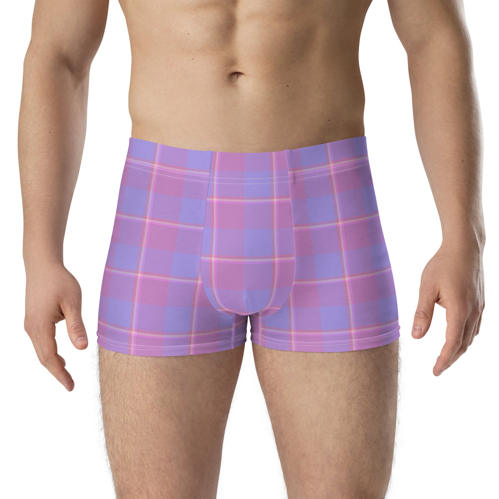 Viola and Dull Lavender Plaid Boxer Briefs - Scottish Squares