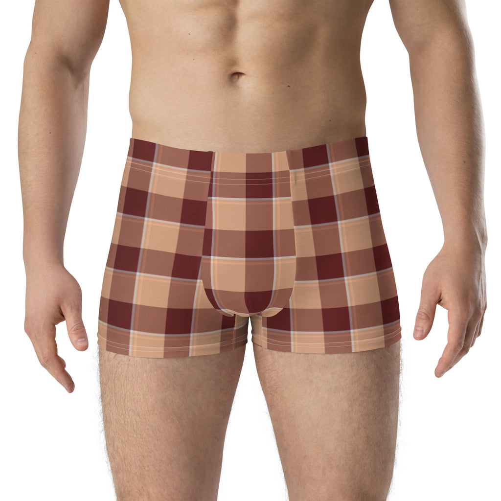 Whiskey and Livid Brown Plaid Boxer Briefs - Scottish Squares