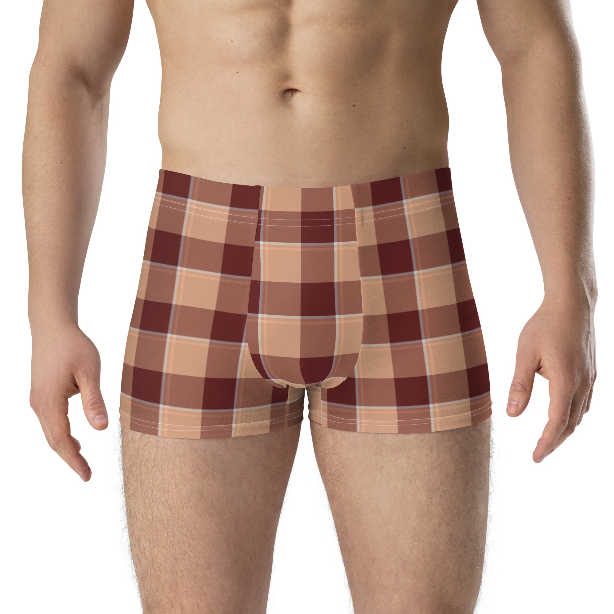 Whiskey and Livid Brown Plaid Boxer Briefs - Scottish Squares