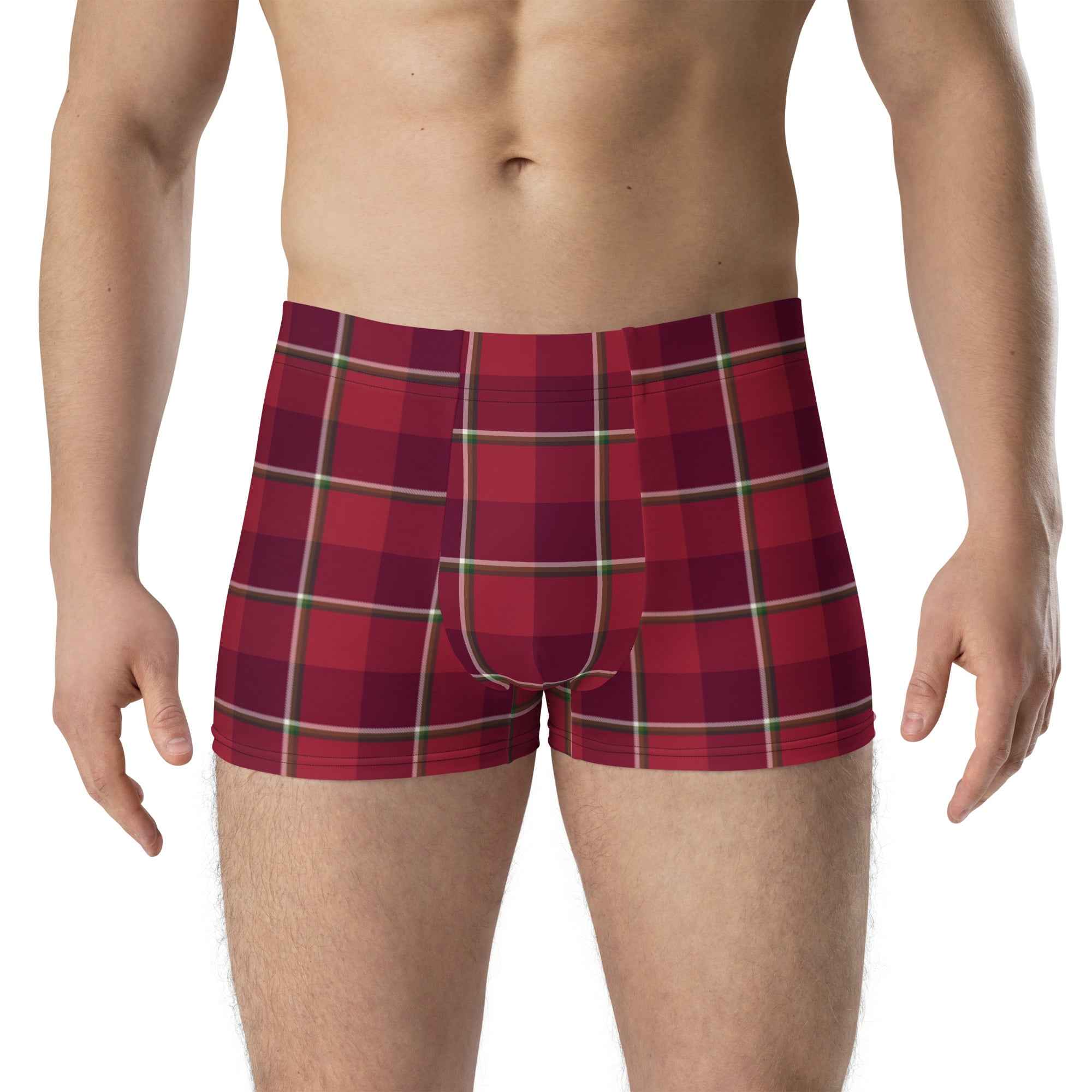 Old Brick and Cab Sav Plaid Boxer Briefs - Scottish Squares