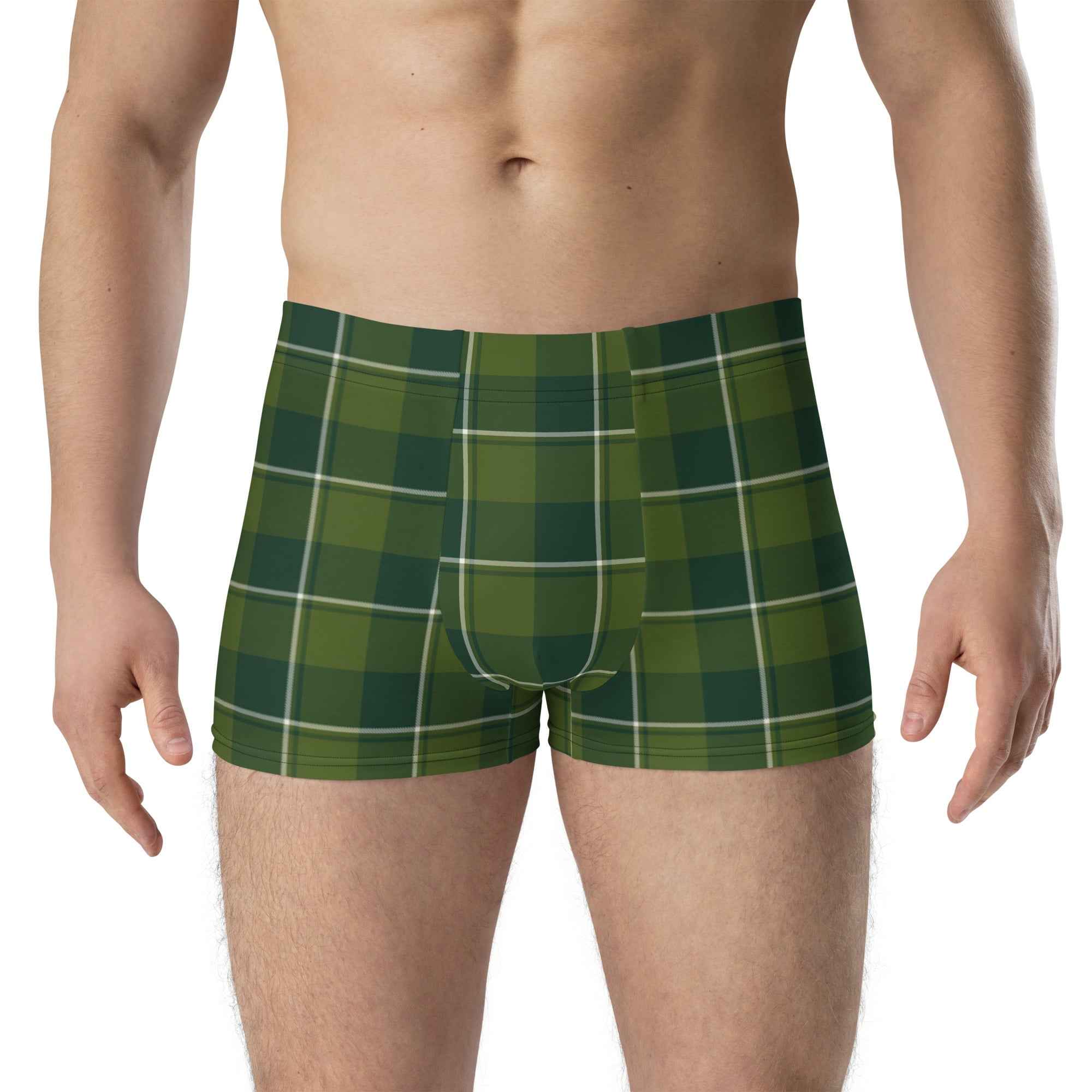 Woodland and Evergreen Plaid Boxer Briefs - Scottish Squares