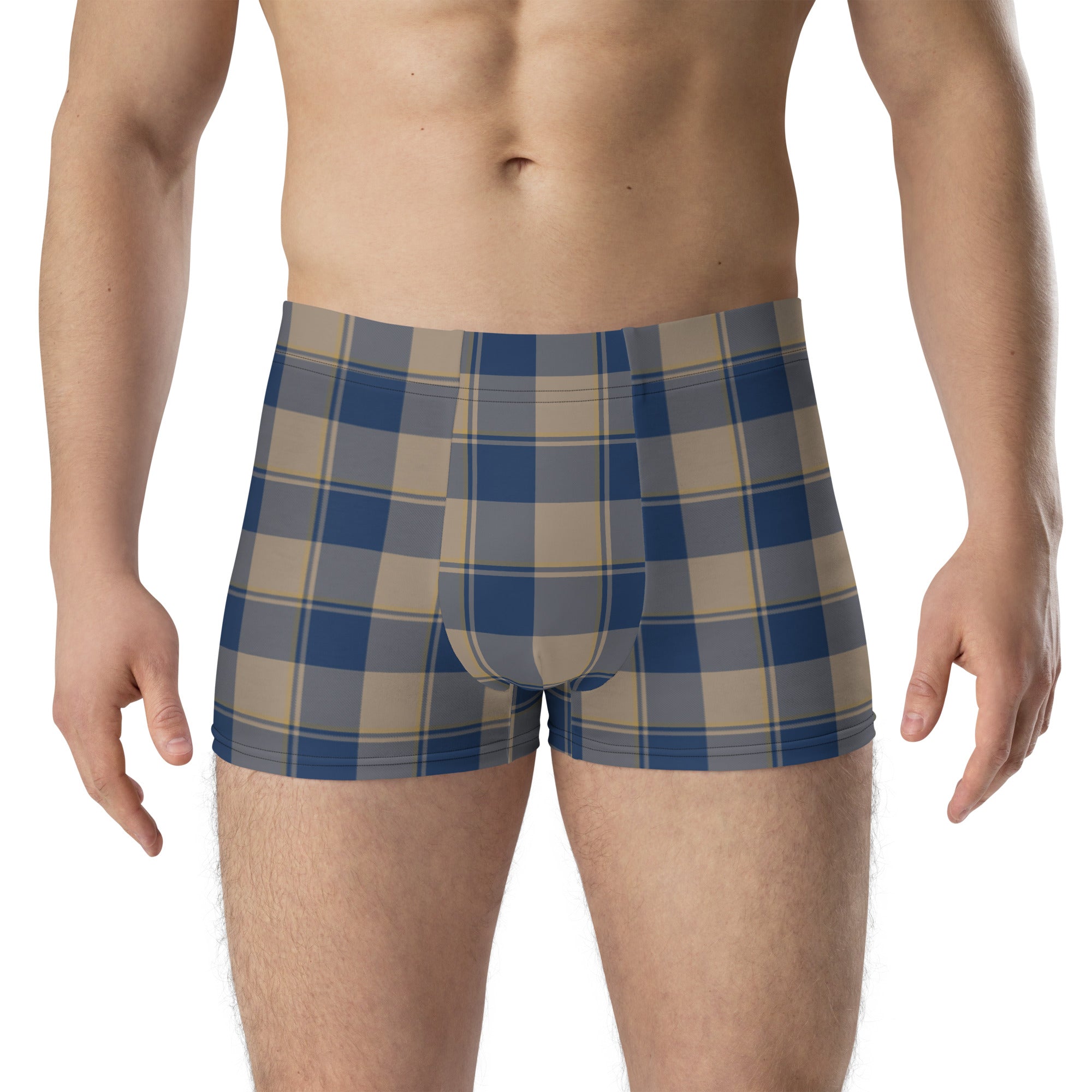 Cello and Donkey Brown Plaid Boxer Briefs - Scottish Squares