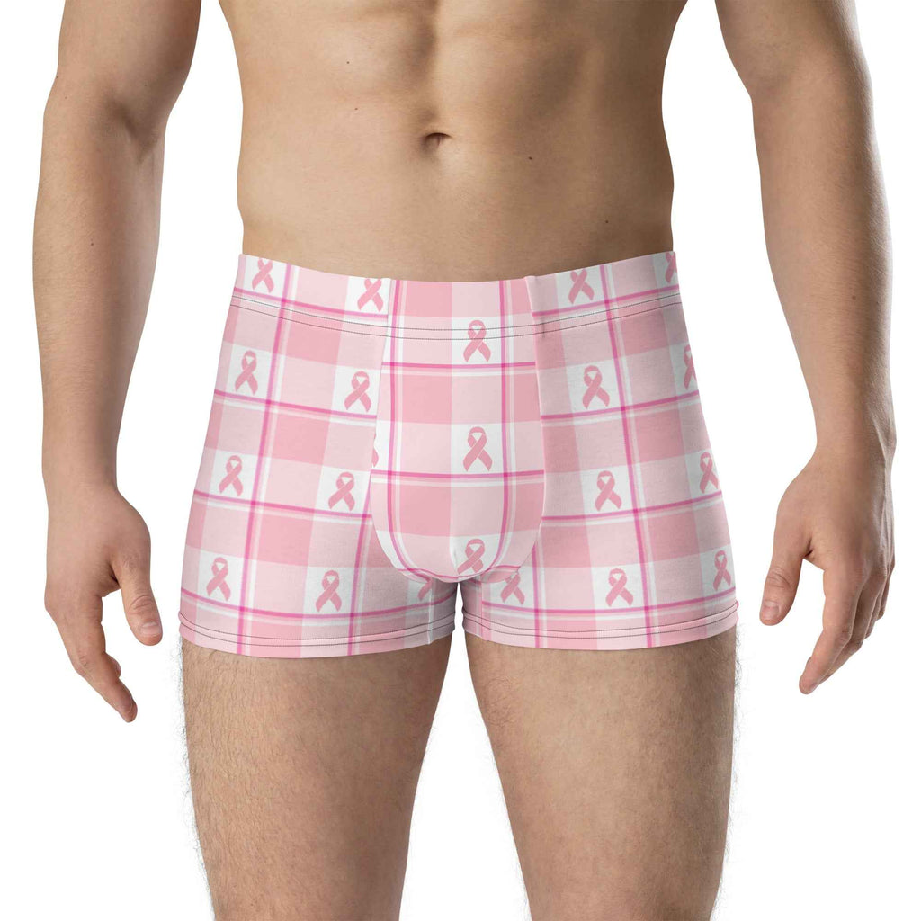 Boxer Briefs Breast Cancer Awareness Plaid 3XL - Scottish Squares