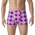 Boxer Briefs Pancreatic Cancer Awareness Plaid 3XL - Scottish Squares