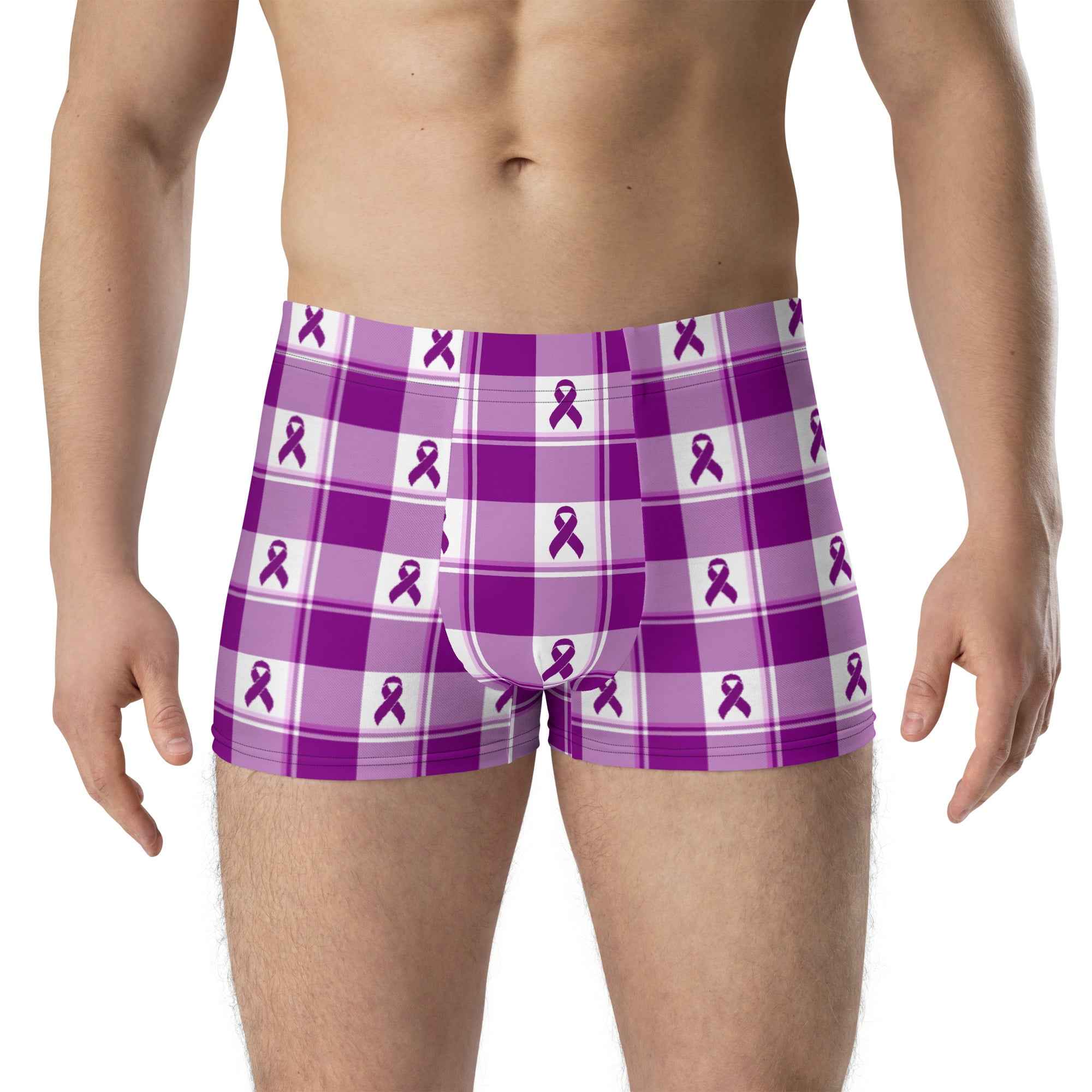 Boxer Briefs Pancreatic Cancer Awareness Plaid 3XL - Scottish Squares